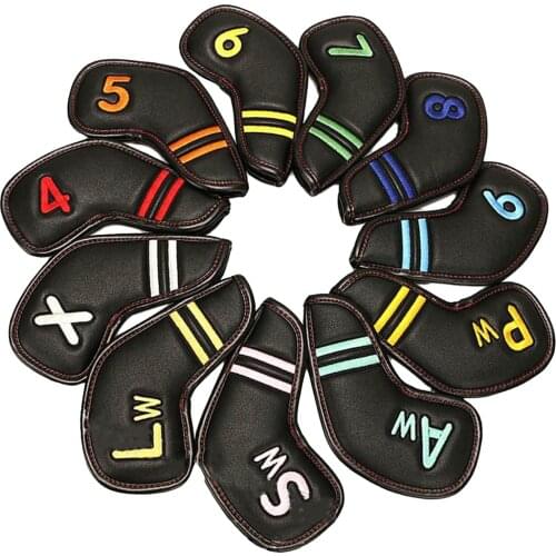 11pcs Waterproof Golf Iron Head Cover Club Wedges Headcover Protector Guard Wrap Golf Training Aids Equipment Accessories