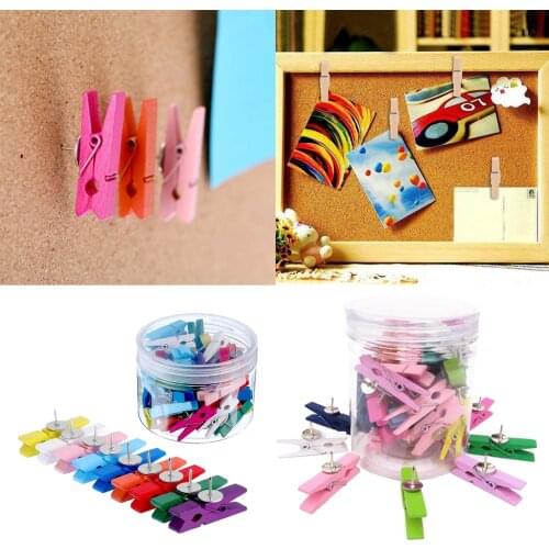 20/30/50x Mini Wooden Photo Paper Peg Scrapbooking Clothespin Clips Thumb Tacks