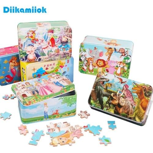 200 Piece Wooden Jigsaw Puzzle Toys Kids Baby Learning Educational Toys for Children Dinosaur Animals Vehicles Puzzles Wood Toy