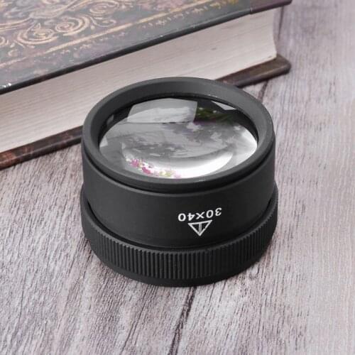 30×40 Optics Loupe Metal Magnifier Jeweler Coins Stamps Magnifying Glass Lens K0AB