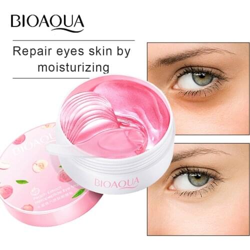 BIOAQUA Eye Mask Eye Patches Moisturizing Firming Anti-Puffiness Remove Dark Circle Hexapeptide Soothing Lightening 60PCS