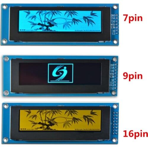 7/9/16Pin 2.8 inch OLED display module 25664 SSD1322 256x64 LCD screen with grayscale SPI serial screen