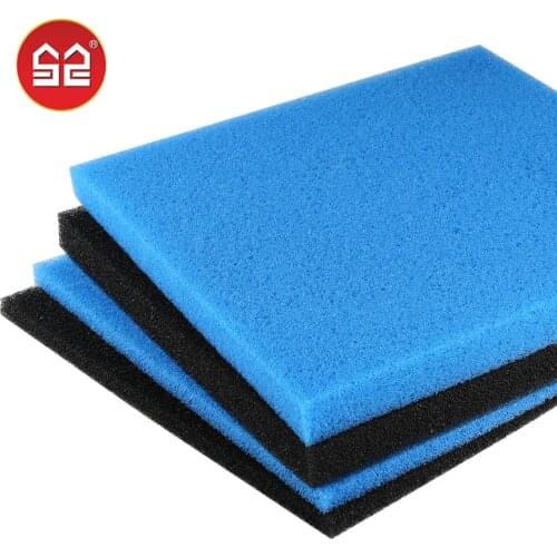 50x50x2 4cm Black Blue Biochemical Cotton Filter Foam Sponge Aquarium Fish Tank Pond Excellent Water Permeability Lightweight