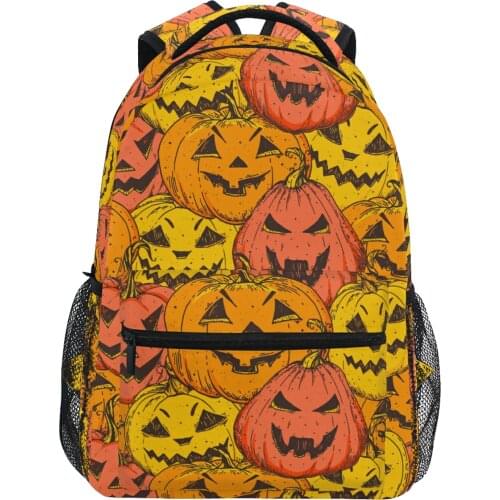 Large Schoolbag Top Quality Childrens Backpack Boys Girls Primary Schoolbag Primary Halloween Pumpkin Autumn Backpack Mochila
