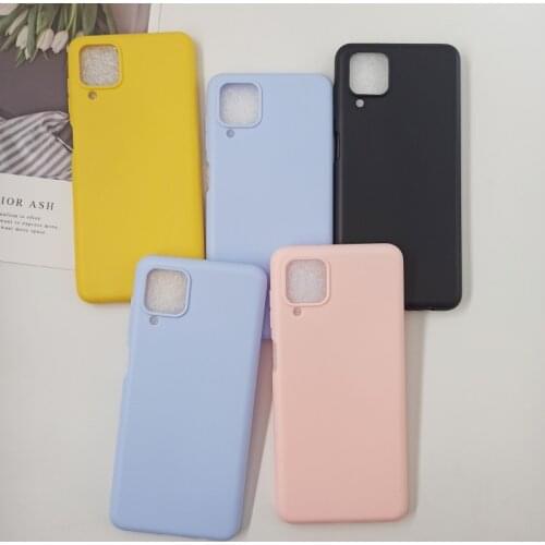 Candy Case For Samsung Galaxy A12 Case TPU Silicone Soft Bumper For Samsung A52 A32 A72 Cover 5G 4G Matte Yellow Purple Pink