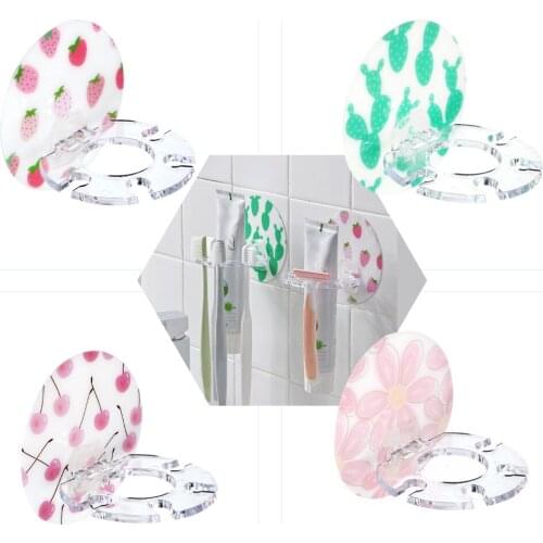 Punch-free Shaver Tooth Brush Dispenser Organizer Plastic Toothbrush Holder Toothpaste Storage Rack Bathroom Accessories