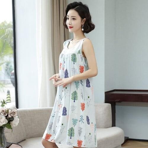 4XL Korean Cotton Nightdress Ladies Short Sleeve Plus Size Nightshirt Summer Nightgowns Women Loose Comfortable Home Wear Dress