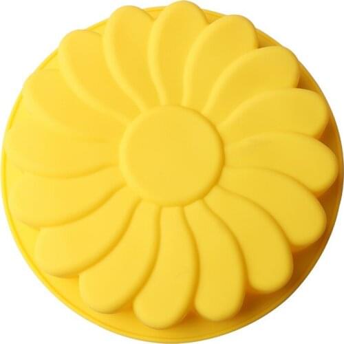 Kitchen DIY Silicone Single Large Round Bottom Tornado Pattern Cake Mold Sunflower Bakery Pattern Cake Pattern B099