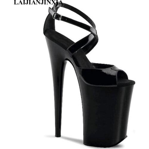 LAIJIANJINXIA womens shoes 2018 new style willows with buckles, 20cm High Heels sandals waterproof platform Dance Shoes E-161
