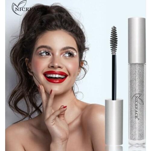 NICEFACE 1PC Quick-Drying Shimmer Mascara Diamond Shiny Lasting Waterproof Curling Lengthening Eyelashes Eye Makeup Cosmetics