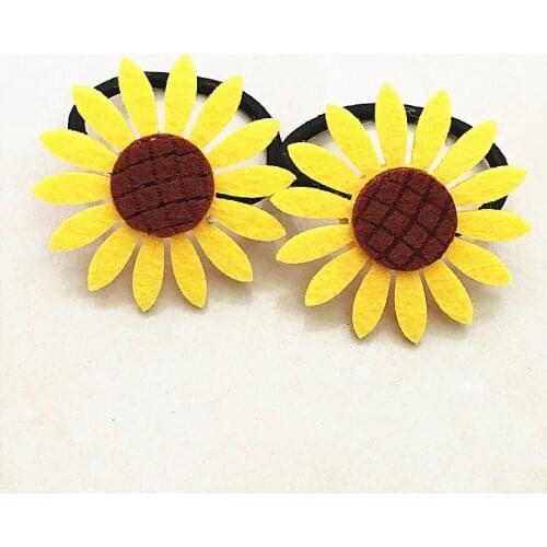 2pcs yellow sunflower Hair circle hair band lovely hair Circle Accessories Useful elastic for girl fashion Hair band Headdress