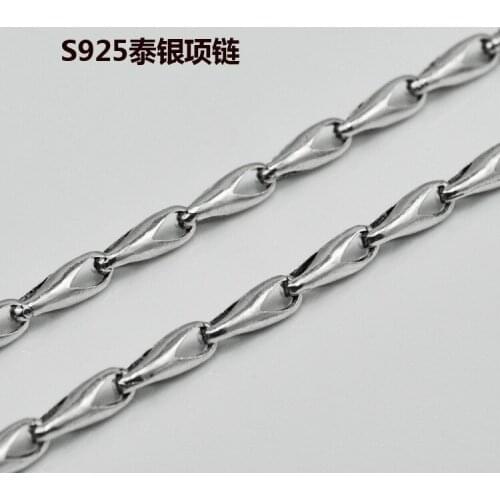 Authentic 925 Sterling Silver Necklace Melon Seeds Chain Male And Female Silver Chain Korean Fashion Thai Silver Necklace Gift