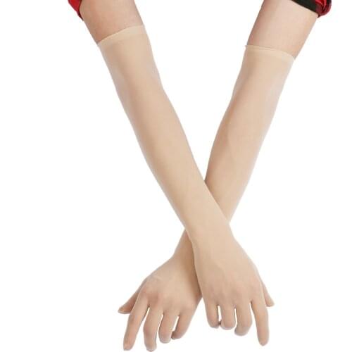 Sexy Long Gloves Womens Ultra-thin Transparent Seamles Nylon Mesh Opera-Length Gloves Mittens for Sun Protection Bride Gloves