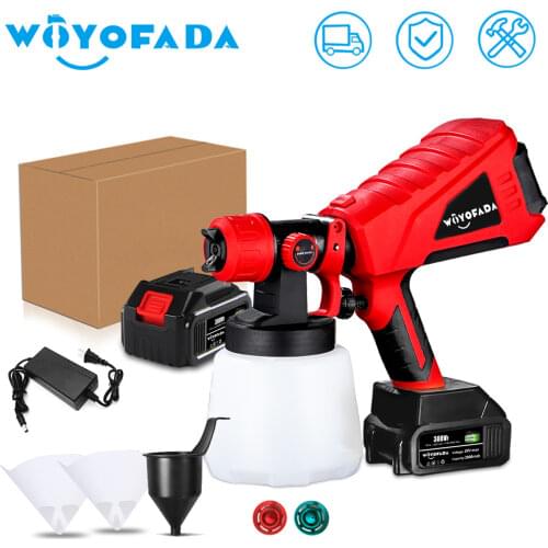 600W Electric Spray Gun HVLP Paint Gun High Power Electric Paint Sprayer Flow Control 1000ml Capacity For Makita 18V Battery