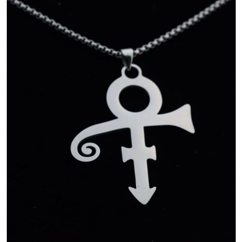 SanLan 1pcs RIP Memorial Symbol Love Logo Steampunk Stainless Steel Necklace Love Symbol Prince