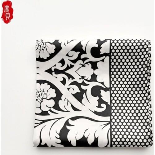 Black and white natural silk scarf women with flower 100% real silk twill 90cm big square wrap bandana shawl gift for lady girl