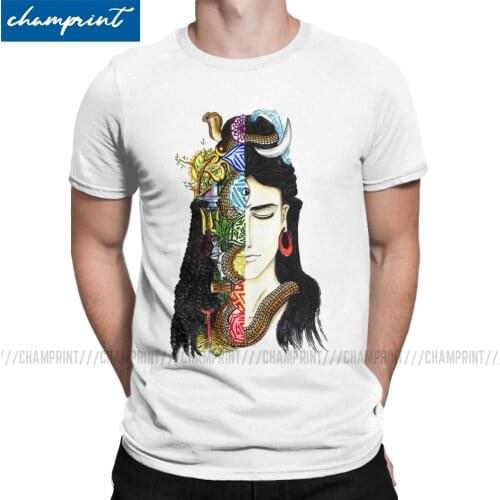 Lord Shiva T Shirt for Men Cotton Novelty T-Shirts Hindu Ganesha God India Lingam Tee Shirt Short Sleeve Clothing Plus Size