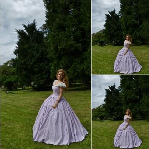 Customer-made 19 Century Blue Vintage Victorian Dress 1860s Civil War Southern Belle Gown Marie Antoinette dresses US4-36 C-444