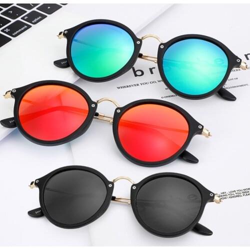 2020 New Fashion Style New Arrival Round Sunglasses coating Retro Men women Brand Designer Sunglasses Vintage mirrored glasses
