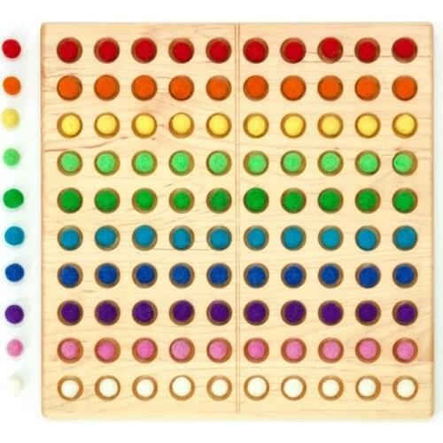 Hundred Board Hundred Frame Kids Montessori Toys Letter Number Math Counting Wool Balls Color Sorting Toys for Children Gift