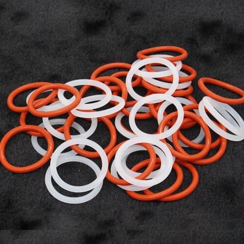 10Pcs Red/White 2mm Wire Diameter Food Grade Safe Silicone O Rings Gaskets OD 5-80mm O Ring Seals Washer