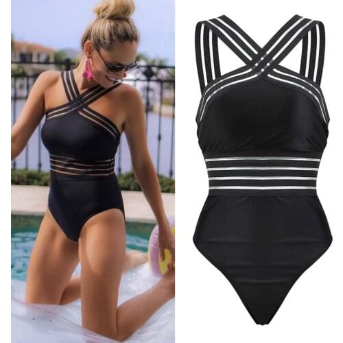 Womail Black One Piece Swimwear