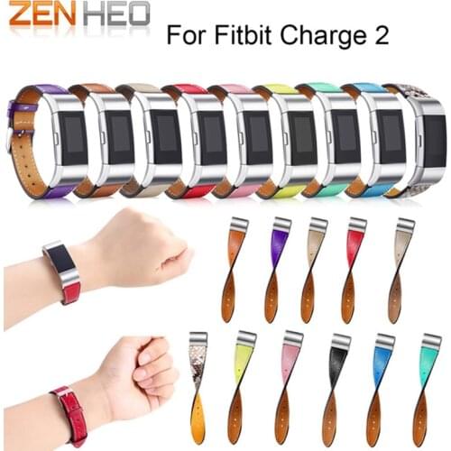 ZENHEO Watchbands Genuine Leather WatchBand For Fitbit Charge 2 Watch band Replacement Luxury Band Strap Bracelet Soft Calf New
