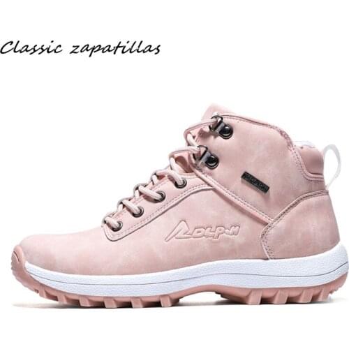 Women Hiking Shoes Winter Waterproof Non-Slip Outdoor Boots With Fur Sneakers Camping Sport Trekking Shoes Couple Winter Boots