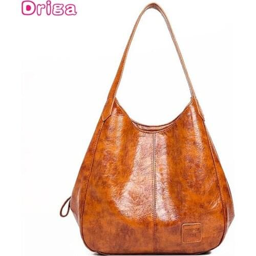 Driga Female Handbags 2021 New Retro Large Capacity Tote Shoulder Bags Lady Messenger Bags Fashion Pu Leather Designer Brand Bag