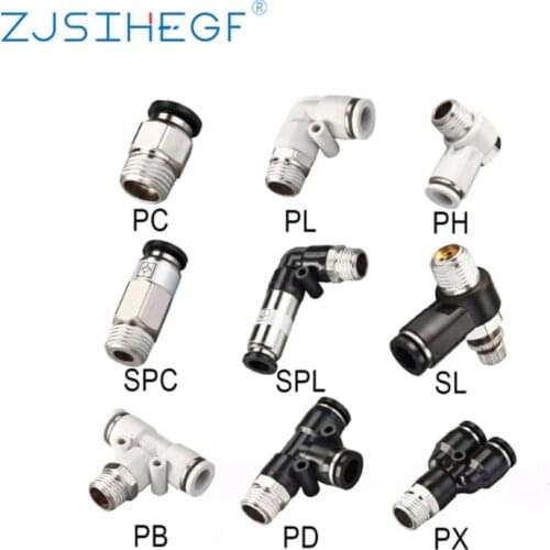 1/8 1/4 3/8 1/2 Pneumatic Quick Fitting PC/PL/PB/PD/PX/SL/PH/SPC/SPL Air Pipe Conectors Hose Spare Parts Compressor Accessories