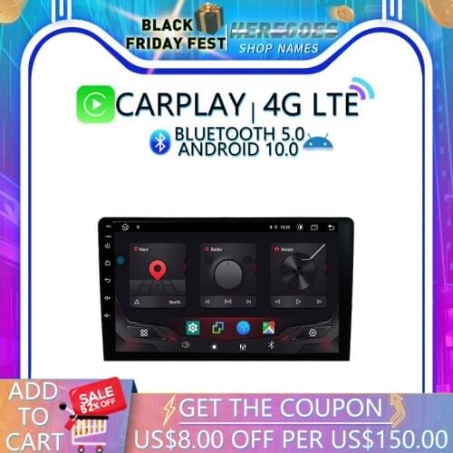 10.1 9 IPS DSP Android 10.0 quad Core 2GB + 32GB Car DVD Player GPS WIFI Bluetooth TPMS carplay RDS Radio host For universal