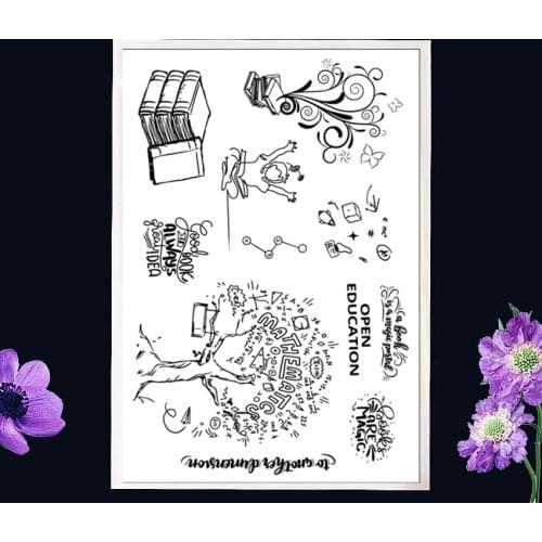 11*16CM Knowledge Transparent Clear Stamps Silicone Seals Roller Stamp Christmas DIY Scrapbooking Photo Album/Card Making