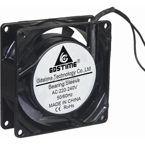 25pieces Gdstime 220V 240V 8cm 80mm 80x80x25mm Sleeve Bearing AC Metal Industrial Cooling Fan PC Laptop Computer Fan