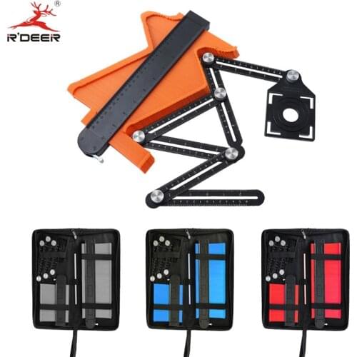 5pcs/set Widen Template Profile 5” 10” Alloy Core Contour Gauge Adjustable 6-Folding Ruler Measuring Tool for Tile Laminate