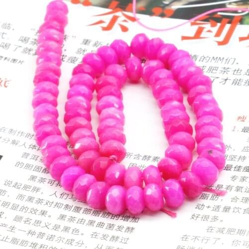 5x8mm faceted rose red chalcedony abacus loose beads DIY stone jewelry making wholesale and retail 15"