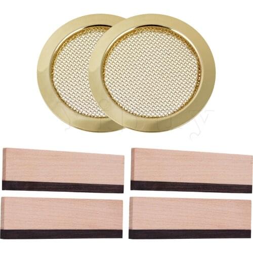 6PCS Dobro Guitar Spider Bridge with Golden Resonator Soundhole Covers