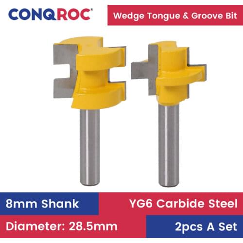 8mm Shank Carving Knife Square Teeth T-Slot Tenon Milling Cutter Router Bit