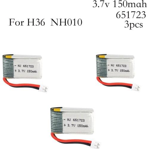 3pcs 3.7v 150mah 30C For E010 E010C E011 E013 H36 F36 NH010 Battery RC Quadcopter Spare parts 150mah 3.7 v LIPO Battery