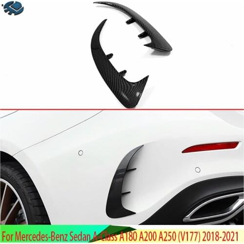 For Mercedes-Benz Sedan A-Class A180 A200 A250(V177) 2018 2019 Car Accessories Carbon fiber style Rear Fog Light Trim Bezel