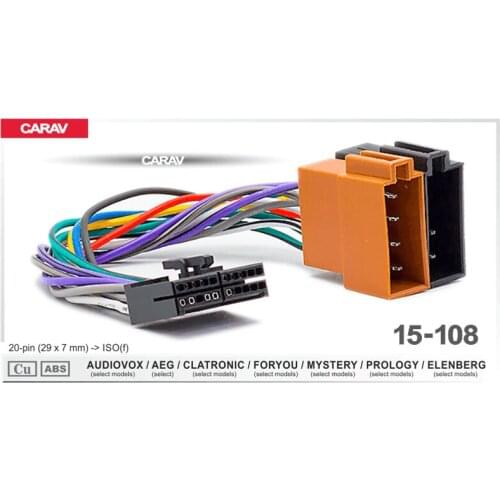 Carav 15-108 Car ISO Harness Head Cable for AUDIOVOX - AEG - CLATRONIC Stereo Radio Wire Adapter Plug Wiring Connector Cable