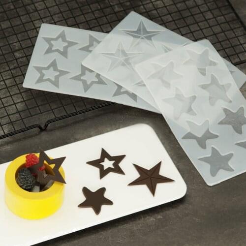 Hollow Out Star Shape Chocolate Mold Silicone Mould Sugarcraft Cake Decorating Tool DIY Decorating Topper For Sundae Ice Cream