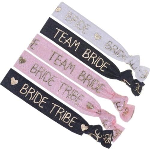 Bachelorette Party Bracelet Bride To Be Team Bride Hand Band Head Rope Hair Accessories Hen Night Party Supplies HL45