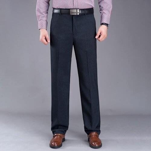 Men Long Trousers Business Suit Baggy Dress Pants Spring Autumn Male Casual Classic 8 Colors Regular Fit Office Formal