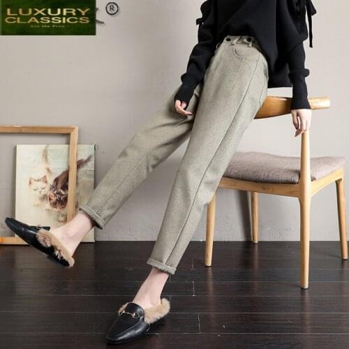 Fashion High Quality Women High Waist Pants Korean Womens Trousers Female Harem Pants Ankle-Length Pants Pantalon Femme