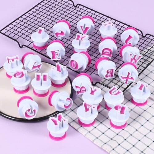 Letter Digital Number Fondant Cookie Cake Cutter Stamp Plunger Mold DIY Baking R7RC
