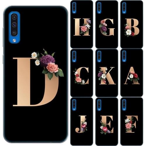 Flower 26 English Name Letters Custom Initial Case Cover For Samsung Galaxy A8 Plus A7 2018 A10 A20 A30 A40 A50 A70 A50S A30S
