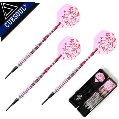 CUESOUL Professional Darts 17g 15cm Soft Tip Darts Electronic Dardos With Aluminum Alloy Shaft And Pink Flights Dartboard Games
