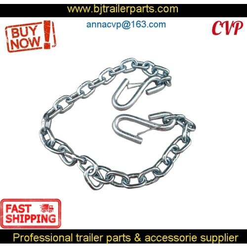 CVP Trailer Safety Wire Chains With S Spring Hooks, 1m Long Tie Down RV Parts Camper Caravan Accessories