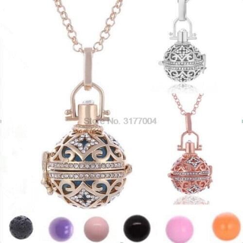 DHL 200pcs Plating Harmony Bola Ball Locket Cage Pendant fit Angel Caller Chime Ball Necklace For Women Pregnancy Scarf