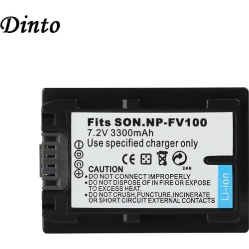 Dinto 1pc 3300mAh NP-FV100 NPFV100 Rechargeable Battery for Sony HDR-XR550/E HCR-XR350/E NP-FH30 NP-FH40 NP-FH50 NP-FH60